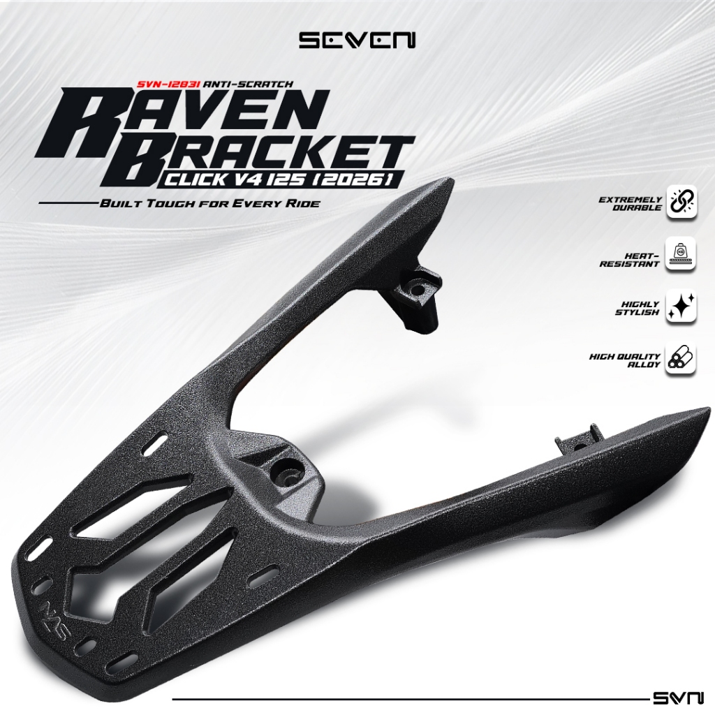 SEVEN SERIES CLICK V4 125i 2026 RAVEN BRACKET HEAVY DUTY ALLOY REAR TOP ...