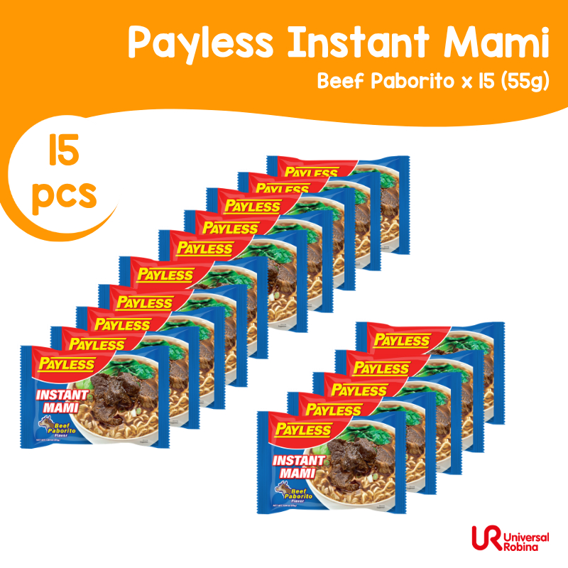 Payless Instant Mami Beef Paborito (55g) - Bundle of 15 pieces | Shopee ...