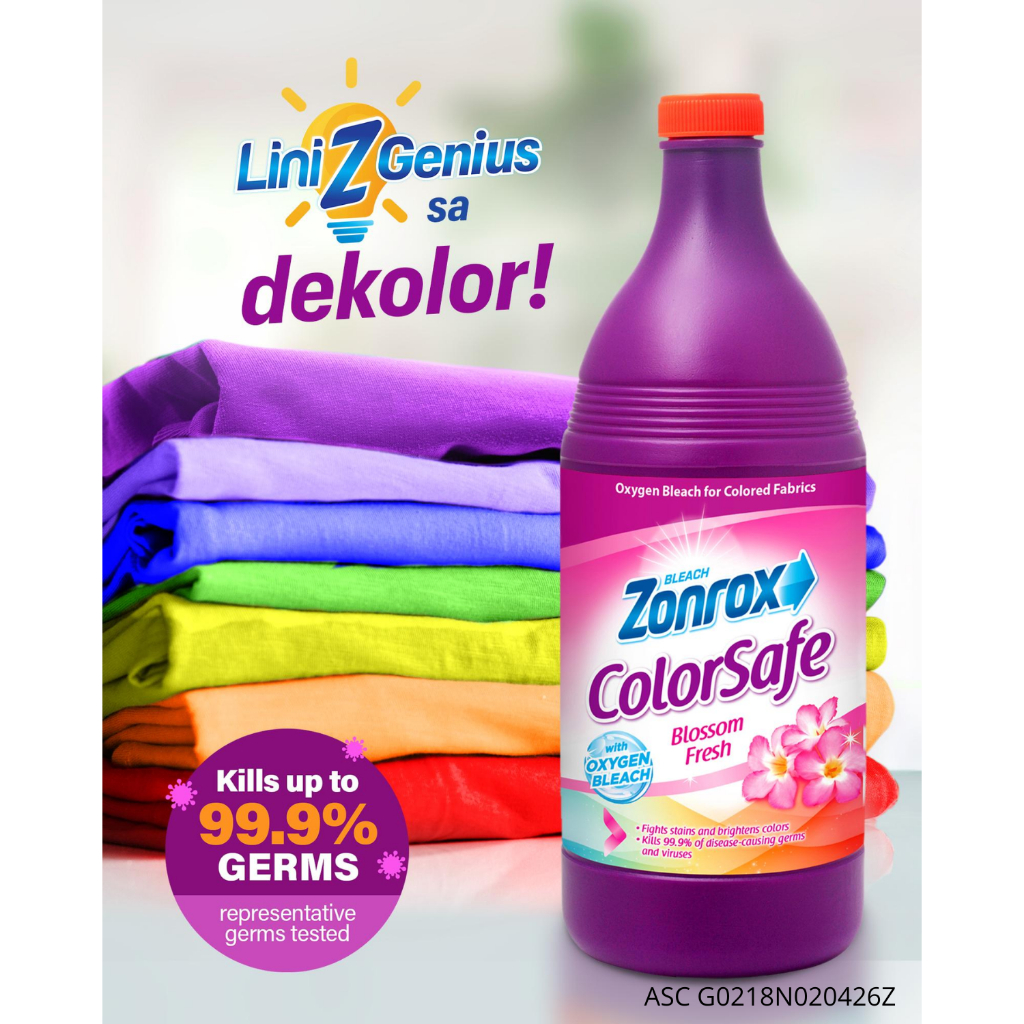 Zonrox Bleach Original 1 Liter + Colorsafe Blossom Fresh Bleach 900 ml ...
