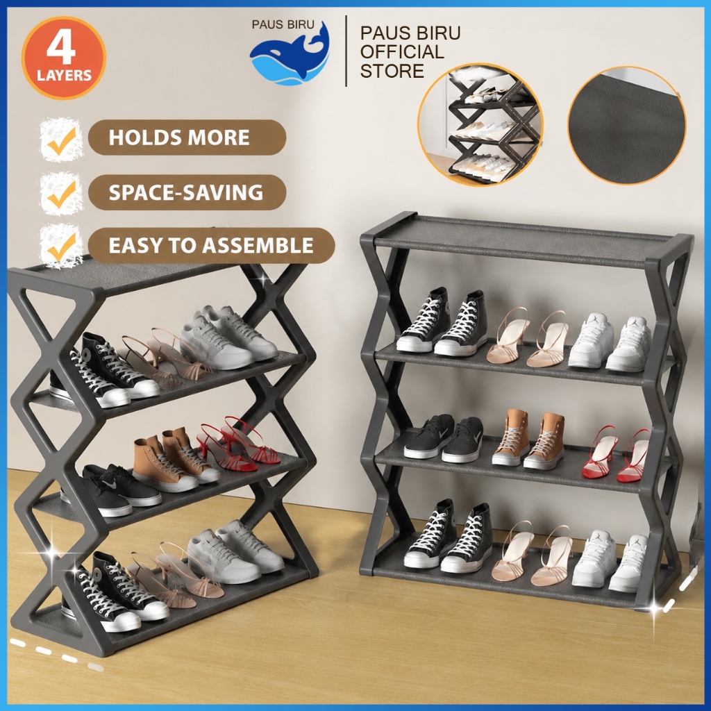 CODFoldable Stainless Steel Shoe Rack Multi-Layer Shoes Rack Organizer ...