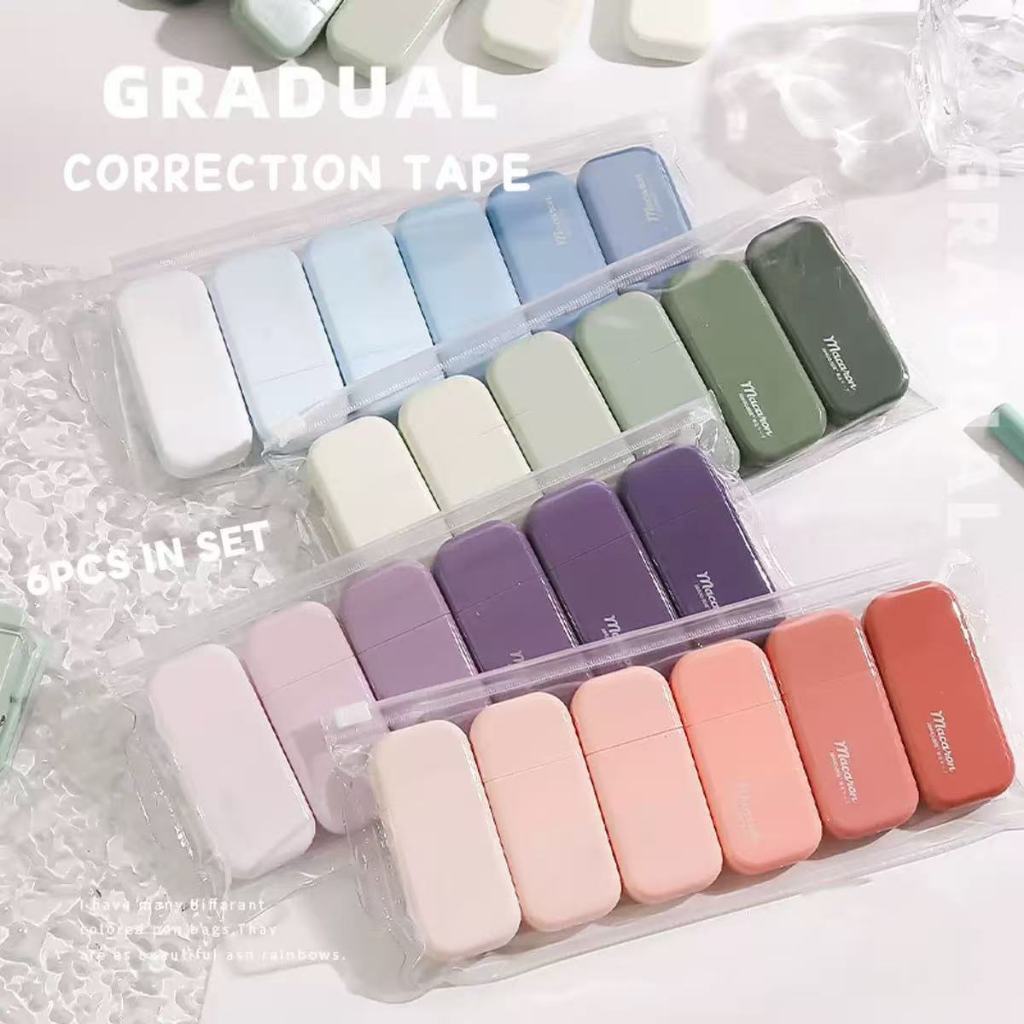 1Bag/6pcs Gradient Correction Tape Portable White Out Tape with ...