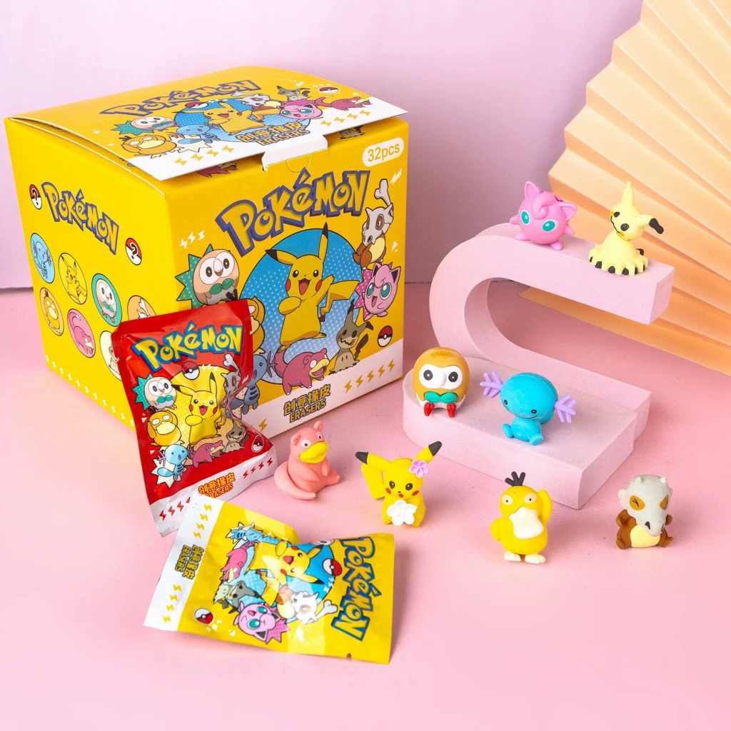 Sanrio Pokemon Blind Box Doll Eraser Cartoon Cute Capybara Kuromi ...