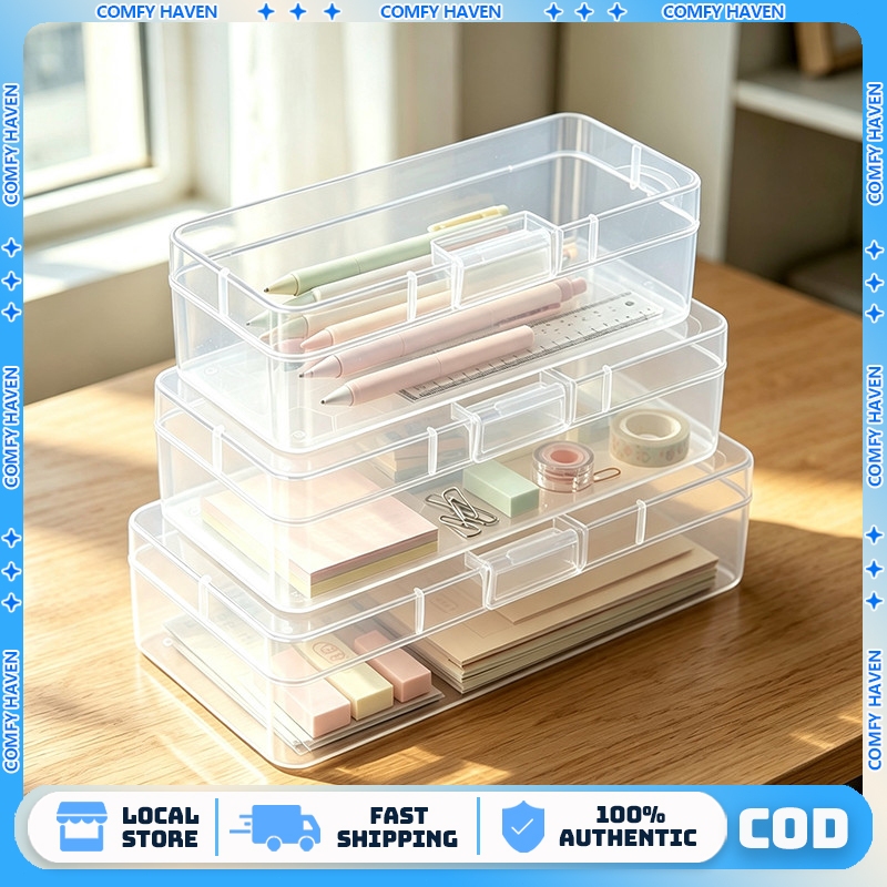 Durable Transparent Plastic Box Rectangular PP for Stationery Jewelry ...