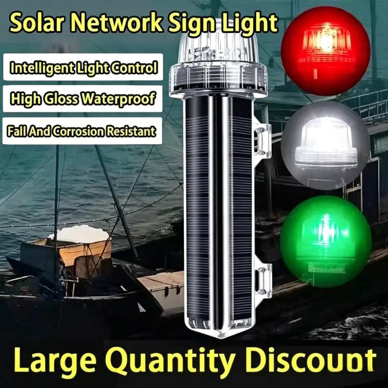 Solar Marine Warning Light Flashing | Boat Navigation Signal Lamp ...