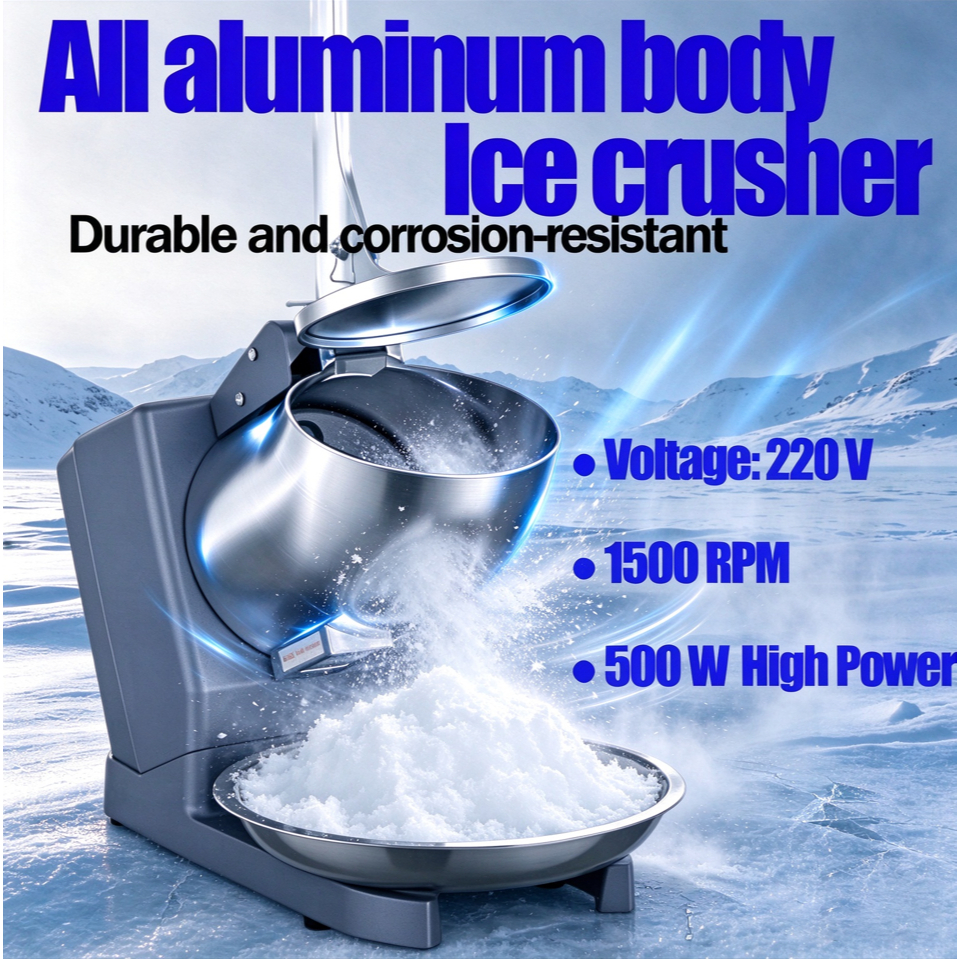 500W Electric Ice Crusher & Shaver | Heavy Duty Stainless Steel Machine ...
