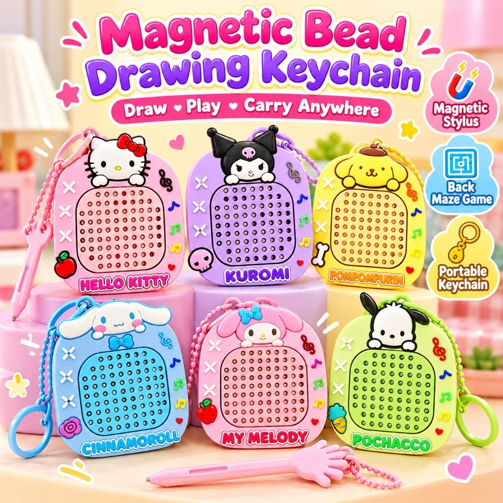 Magnetic Steel Ball Drawing Board Labyrinth Toy Sanrio Cartoon Pendant ...