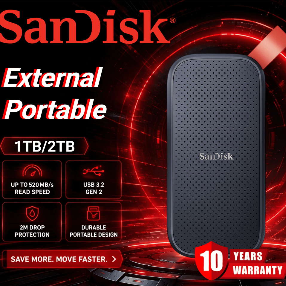 Sandisk E30 1TB/2TB Portable SSD USB 3.2 Type-C External SSD | Shopee ...