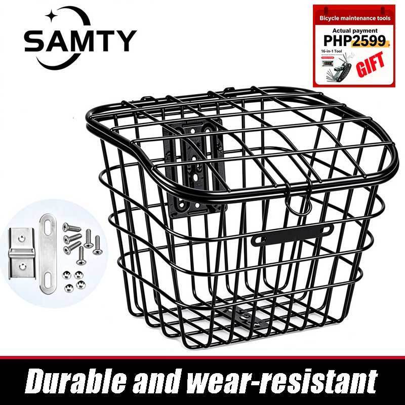 Set Large Capacity Anti Extrusion Bike Front Basket Black PC Detachable ...