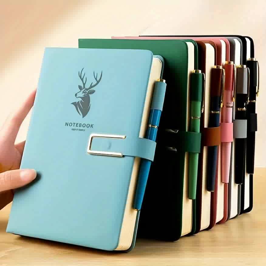 A5 notebook super thick notepad skin feeling leather diary school ...