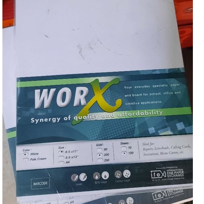 WORX Specialty Paper 200gsm --- Long, A4 & short (100 sheets / pack ...