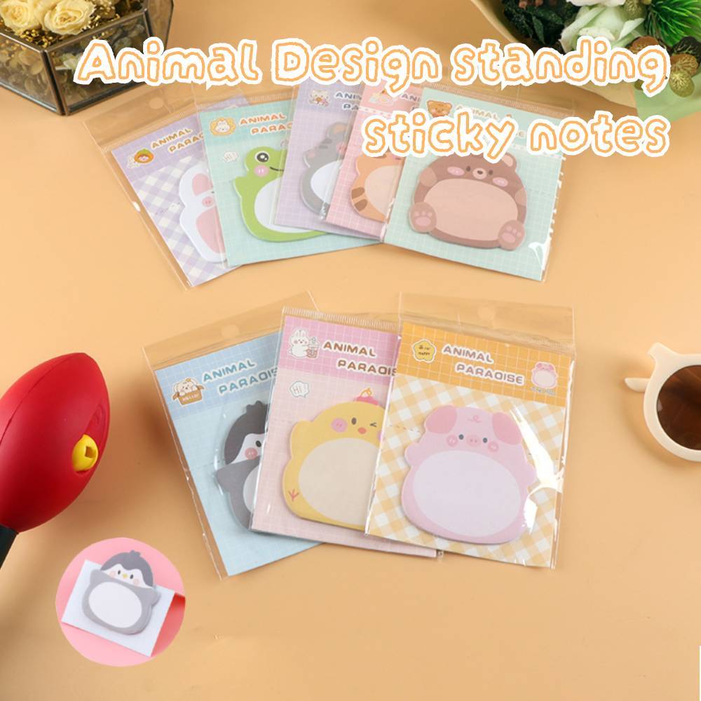 Adorable Cartoon Animal Sticky Notes Imaginative Animal Standing Memo ...
