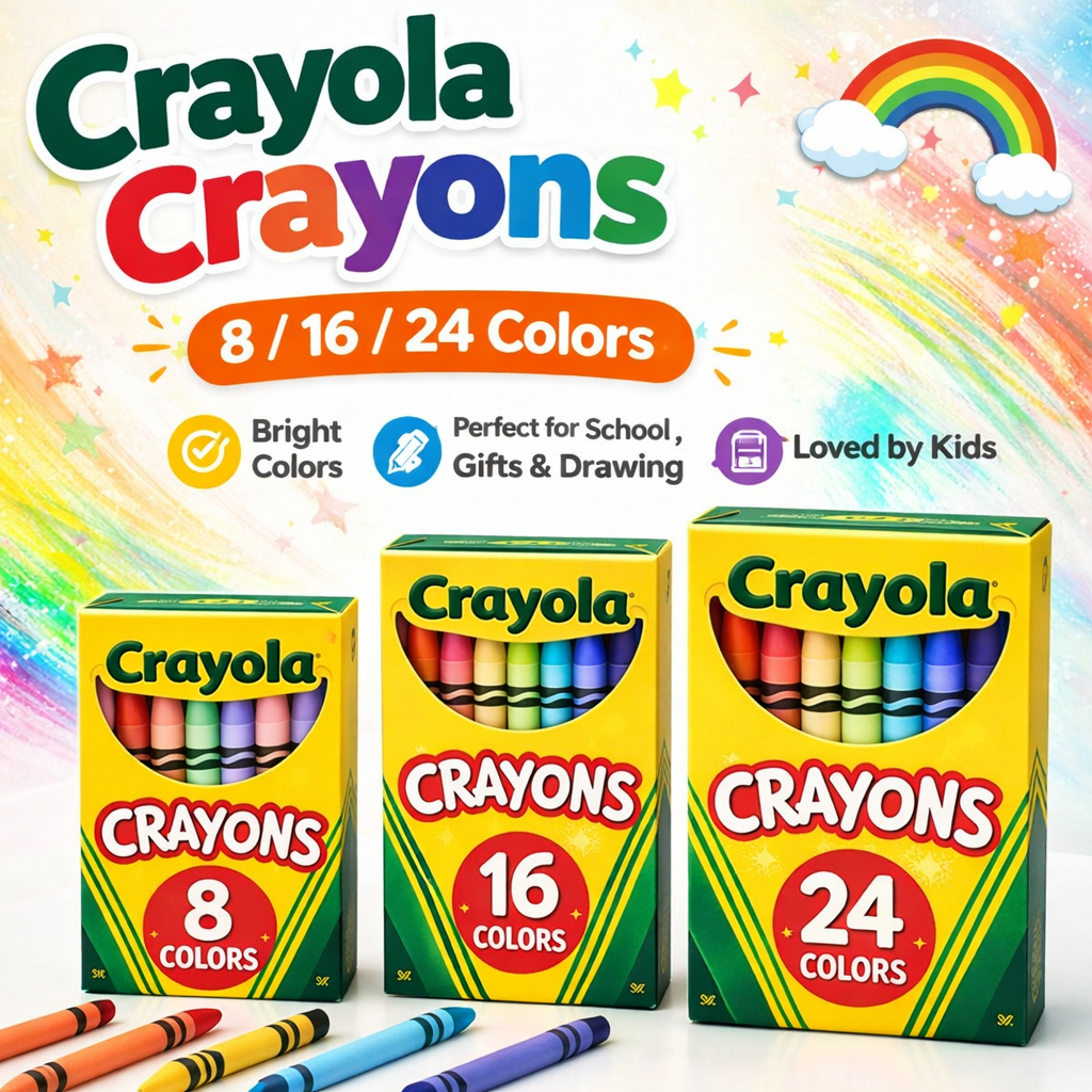 Wax Crayons Set 8/16/24 Colors Non Toxic Kids Coloring Drawing Student ...