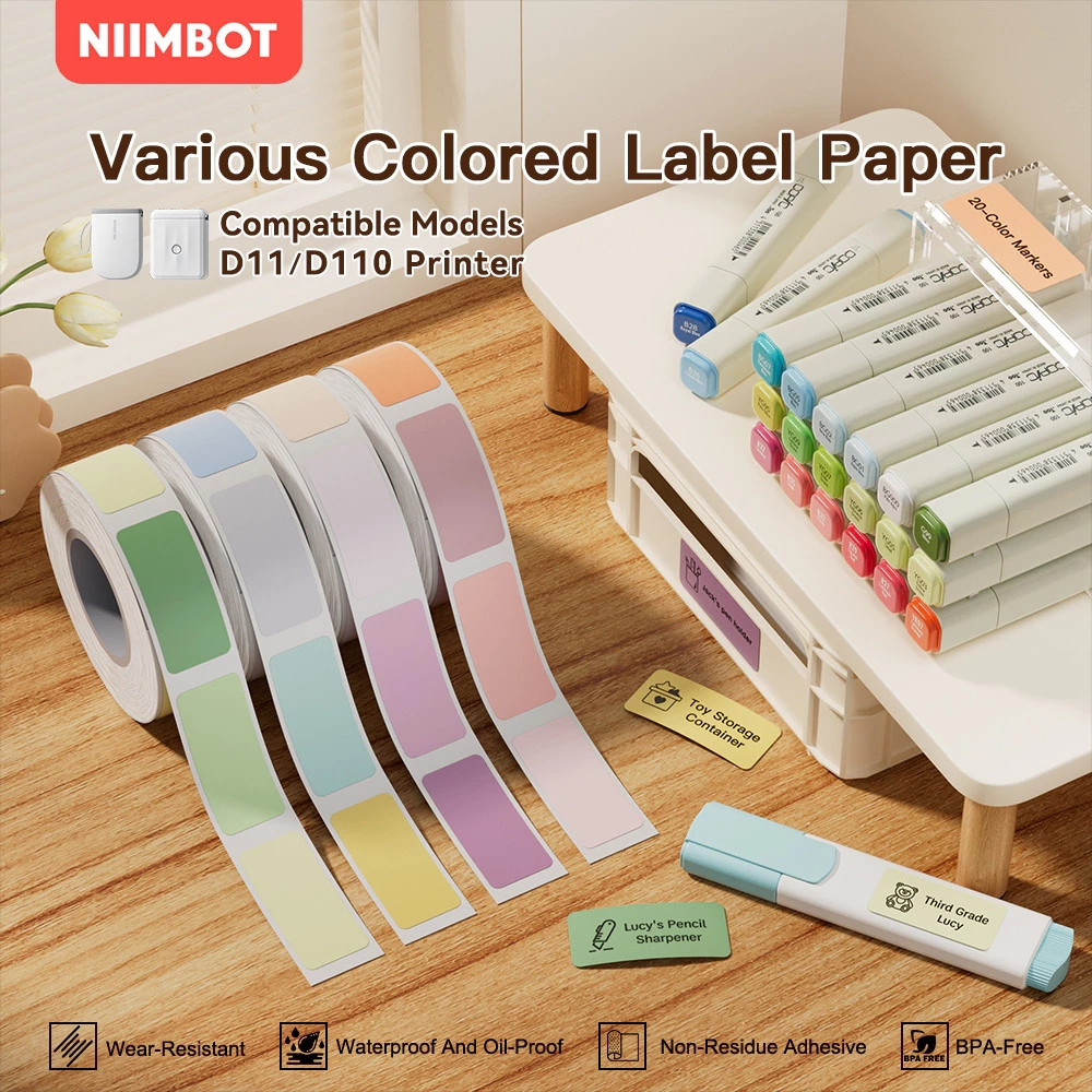 Nimbot D11H/D101/D110M Color Label Paper for categorizing sticky notes ...