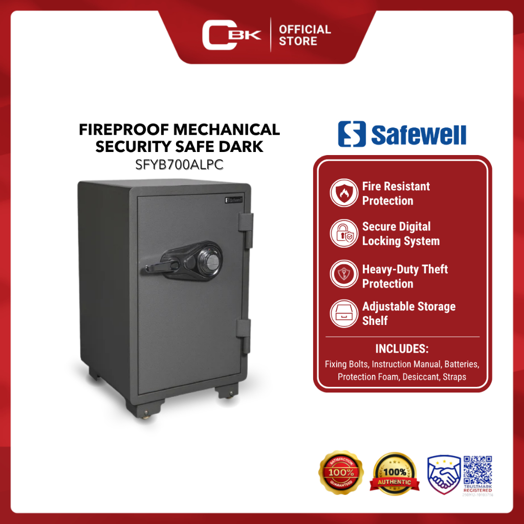 Safewell Fireproof Mechanical Security Safe Dark Gray SFYB700ALPC ...