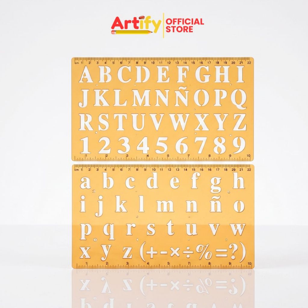 2Pcs Lettering Guide Stencil Set | Alphabet, Numbers & Symbols Plastic ...