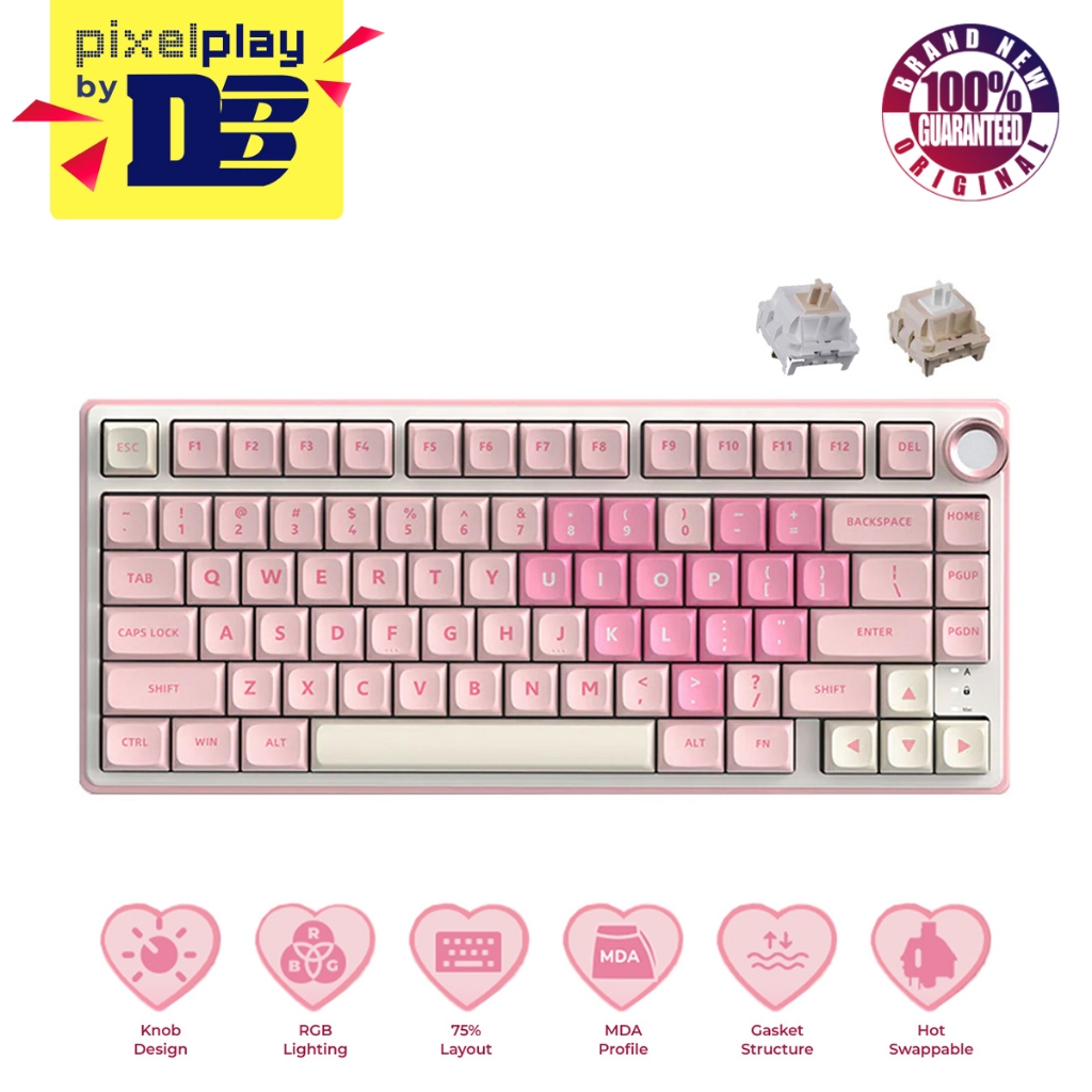 Royal Kludge R75 QMK Single-Mode RGB 81 Keys Hot-Swappable Mechanical ...