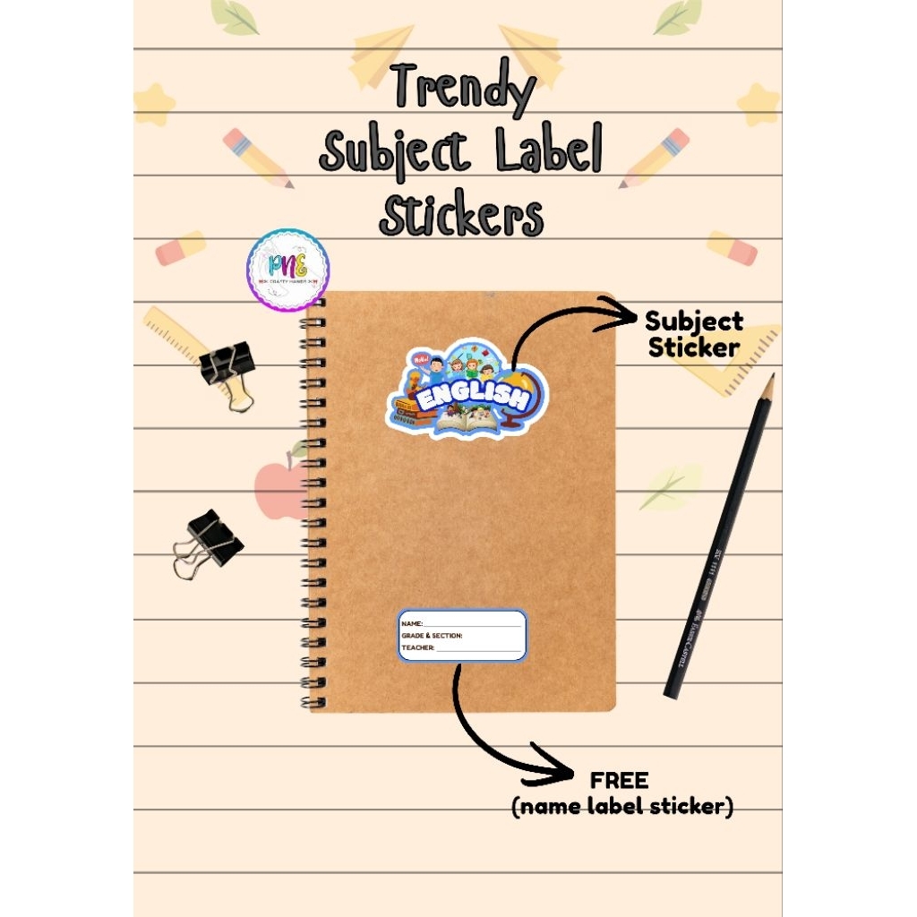 Shop subject sticker for notebook grade 1 for Sale on Shopee Philippines