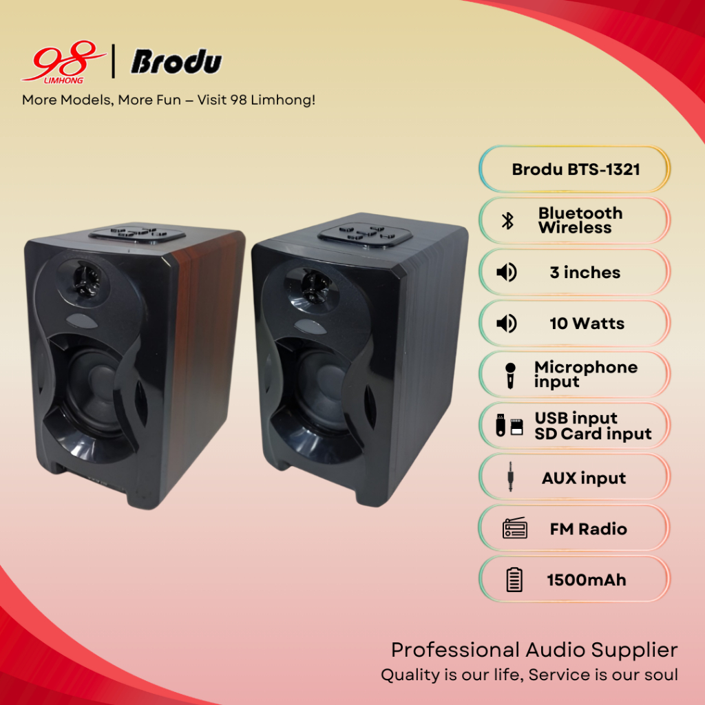 Speaker BTS-1321 Brodu 3 Inch Subwoofer Speaker | Shopee Philippines