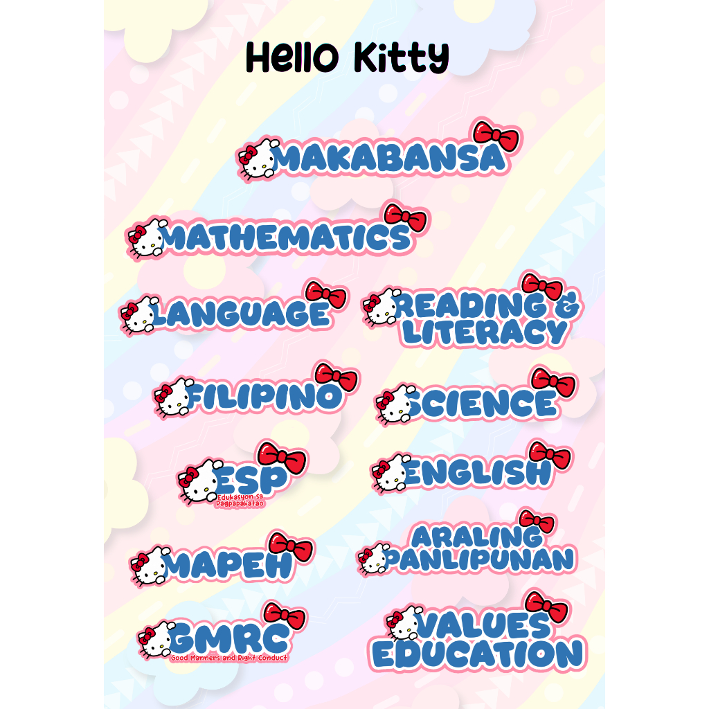 Shop hello kitty subject labels for Sale on Shopee Philippines