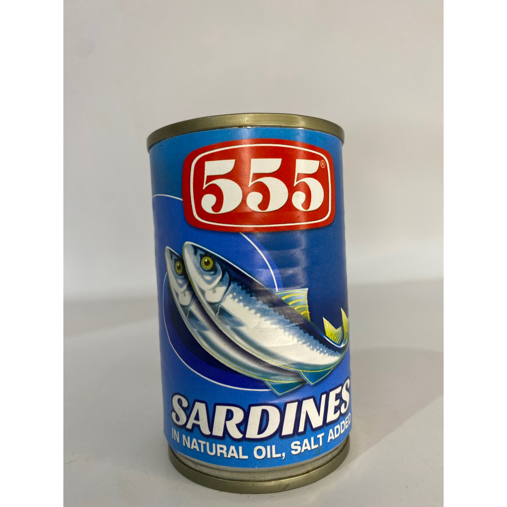 555 sardines in natural oil, salt added 155grams | Shopee Philippines