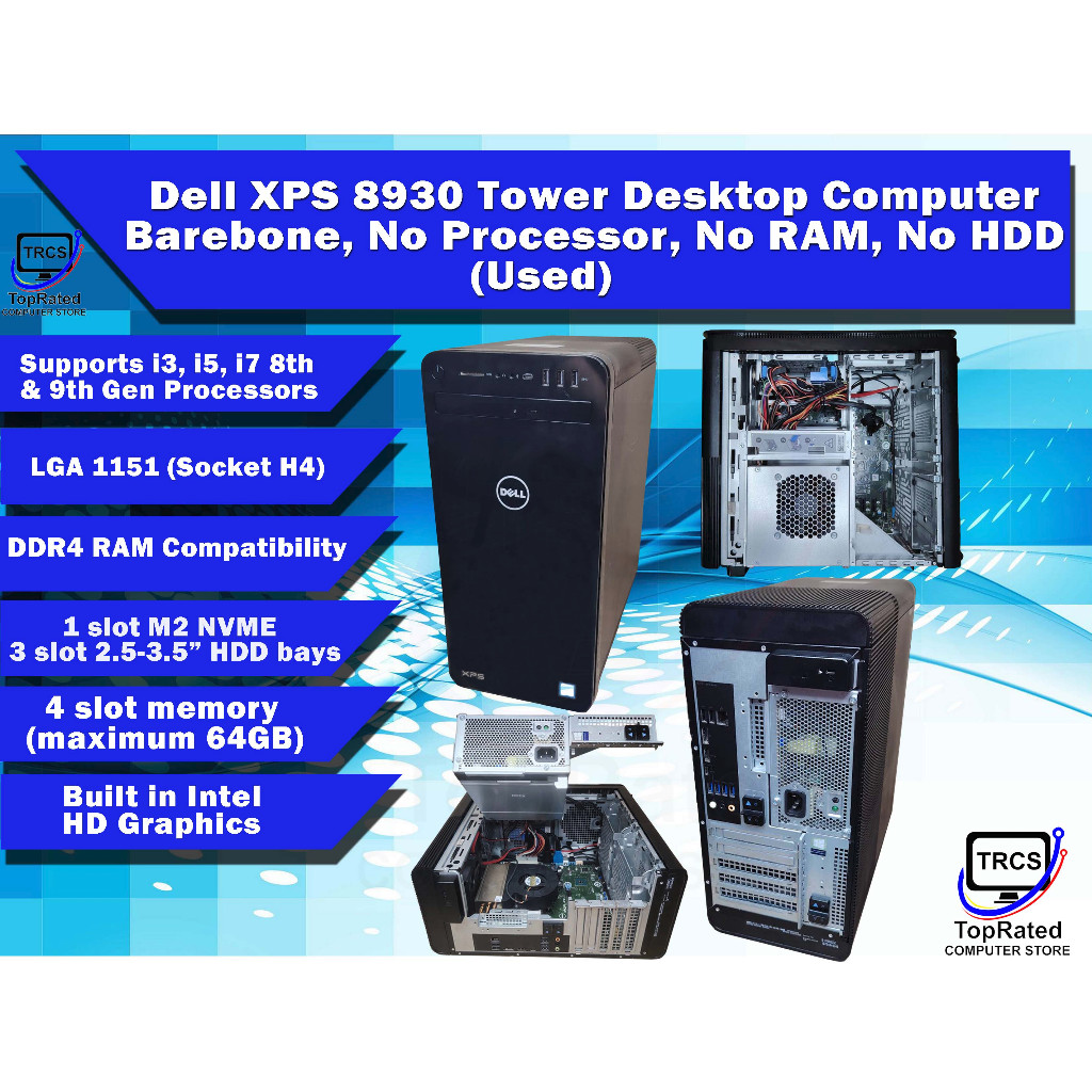 Dell XPS 8930 Tower Desktop Computer Barebone No (Processor, RAM, HDD ...