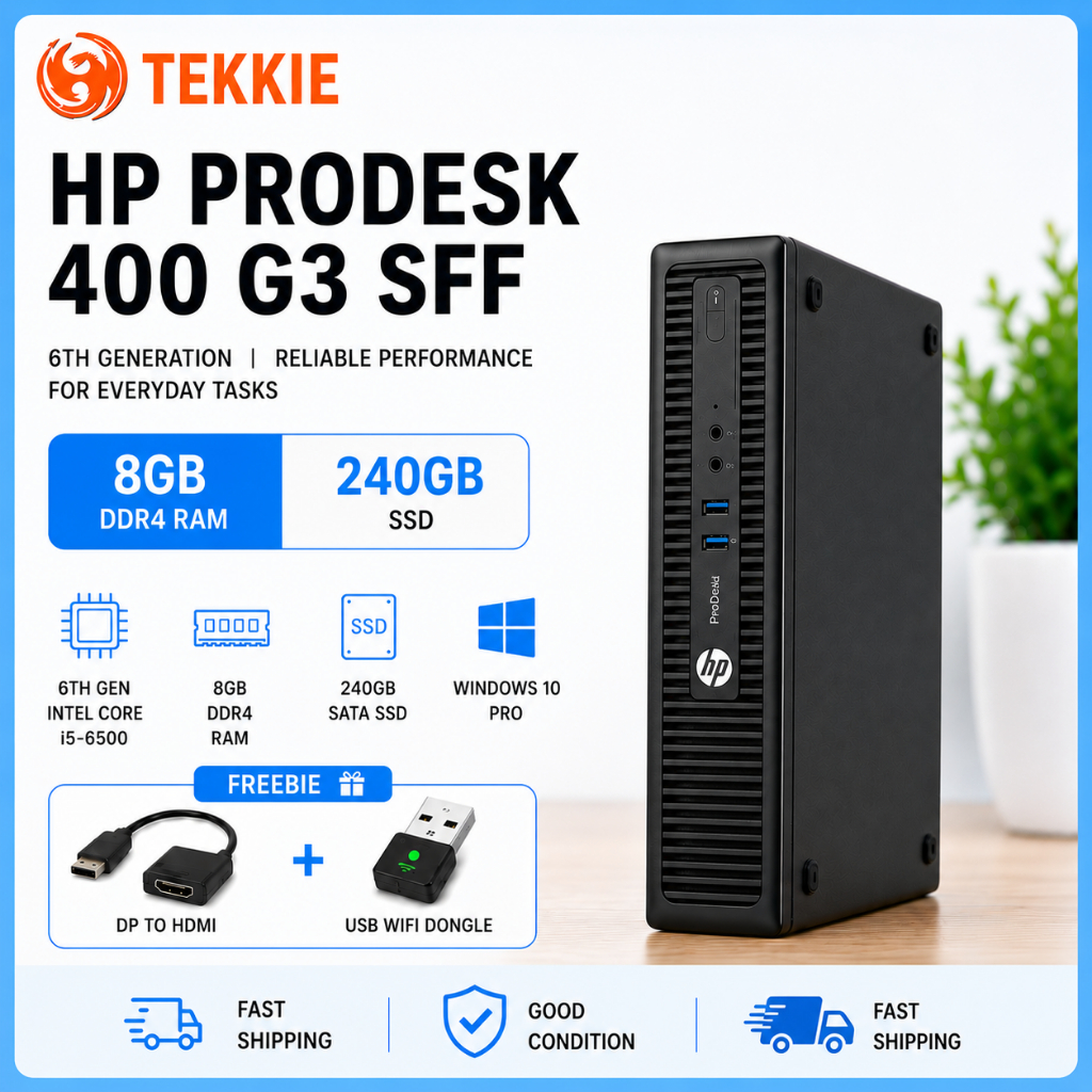 HP Prodesk 400 G3 Sff I5-6500 | 8GB RAM DDR4 | 240GB SSD | 500GB