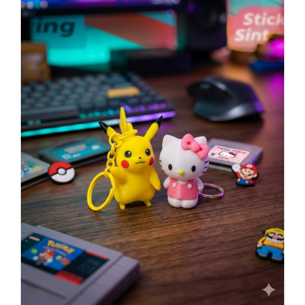 Cute Hello Kitty & Pikachu Keychain – 3D Printed | Shopee Philippines