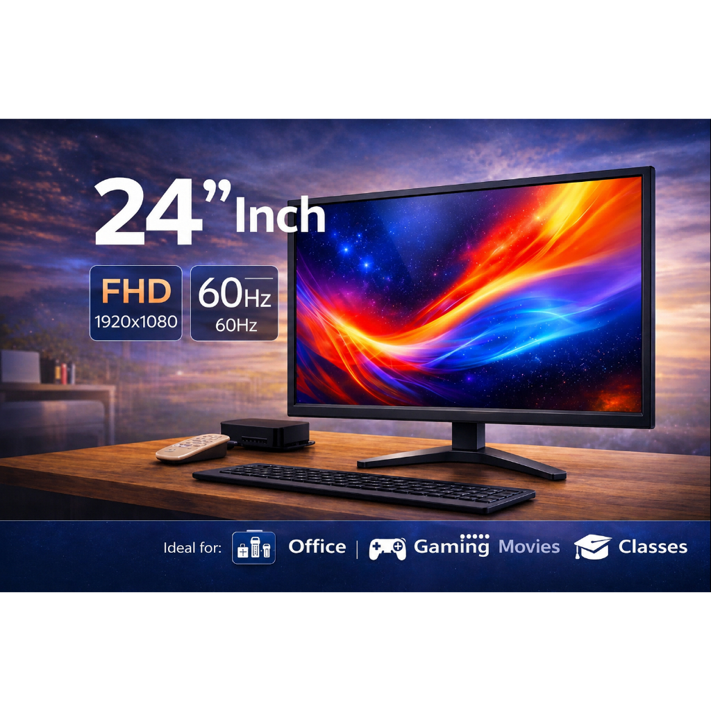 24 Inch FHD Monitor 1920×1080 | 60Hz | HDMI & VGA | Slim Design ...