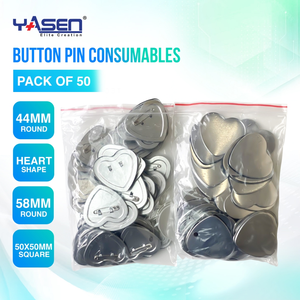 Button Pin Consumables – 58mm / 44mm Round | For Badge Pin Making ...