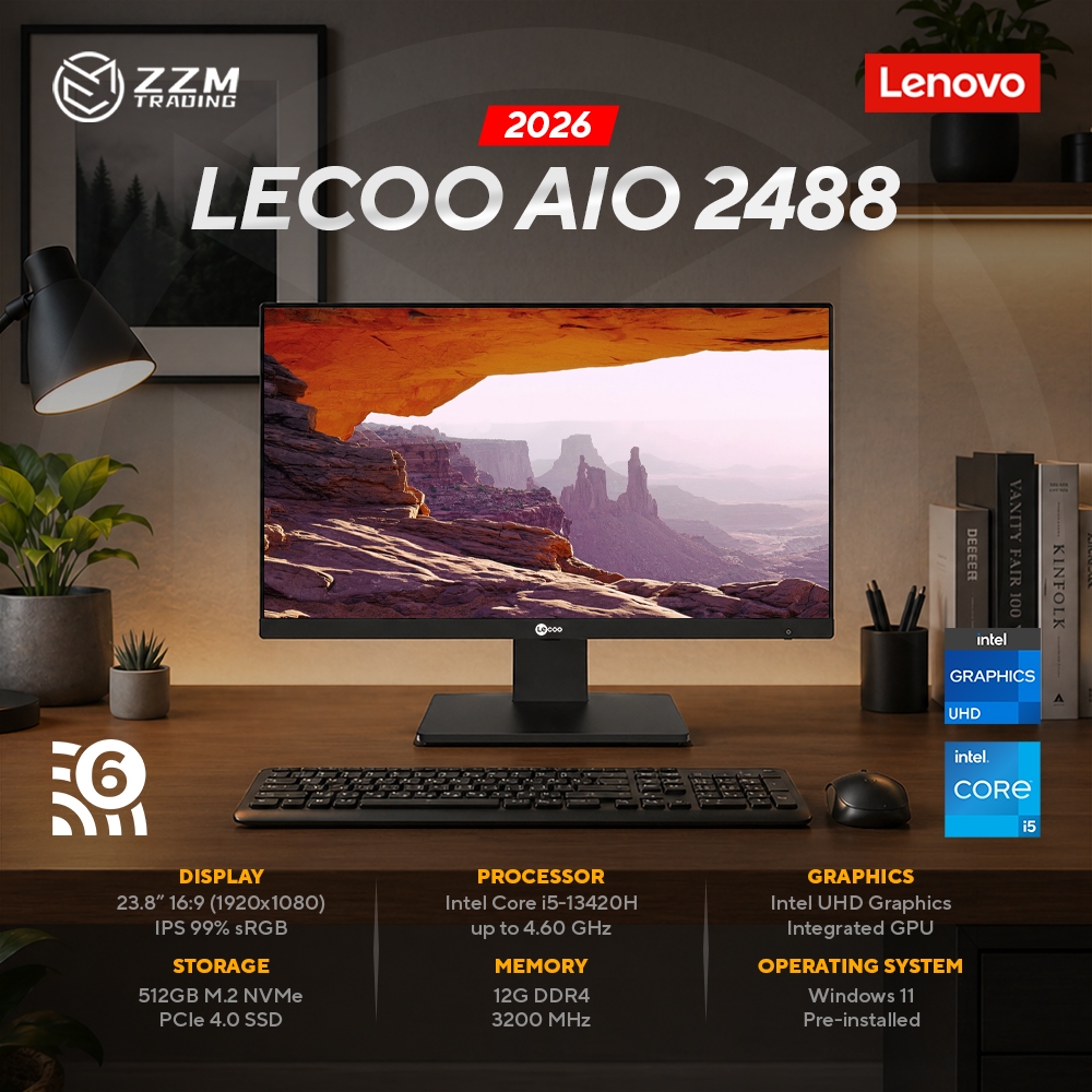 Lenovo Lecoo AIO 2488 2026 i5-13420H Intel UHD 23.8" FHD IPS 12GB DDR5 ...