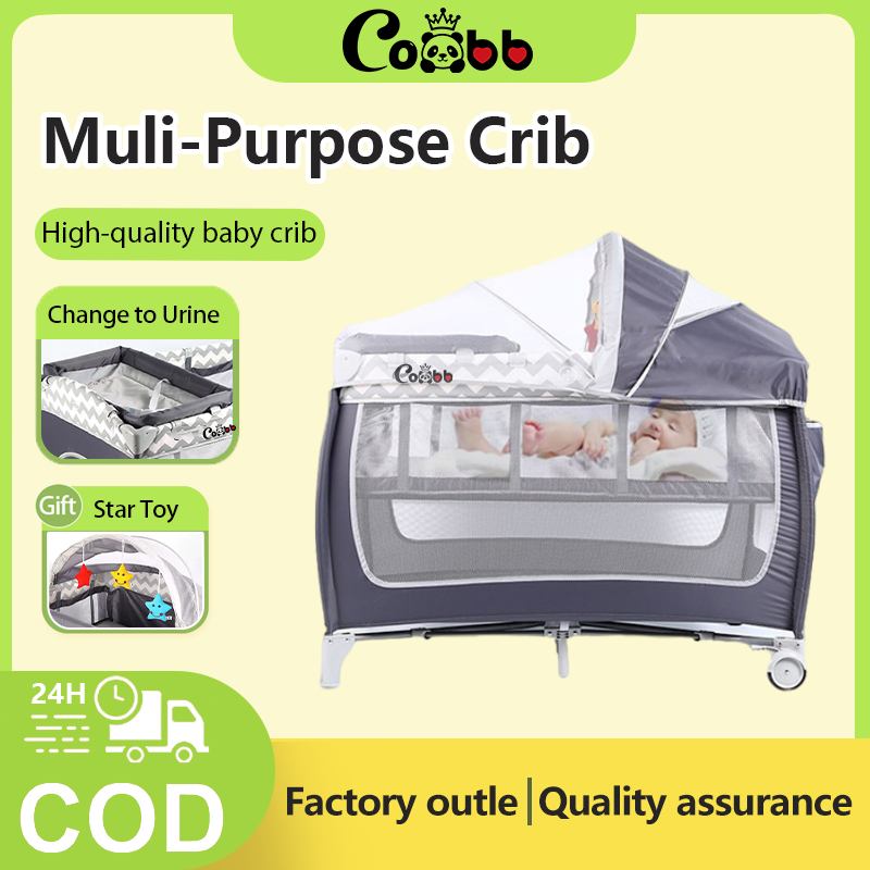 COCOBB Baby Rocker Crib Folding Swing Crib With Mosquito Nnet And ...