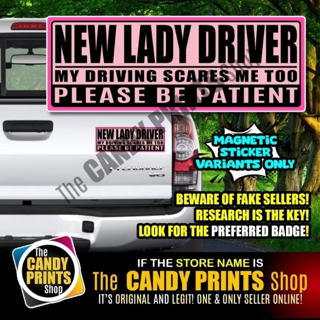 NEW LADY DRIVER Magnetic Car Stickers (Waterproof) | Shopee Philippines