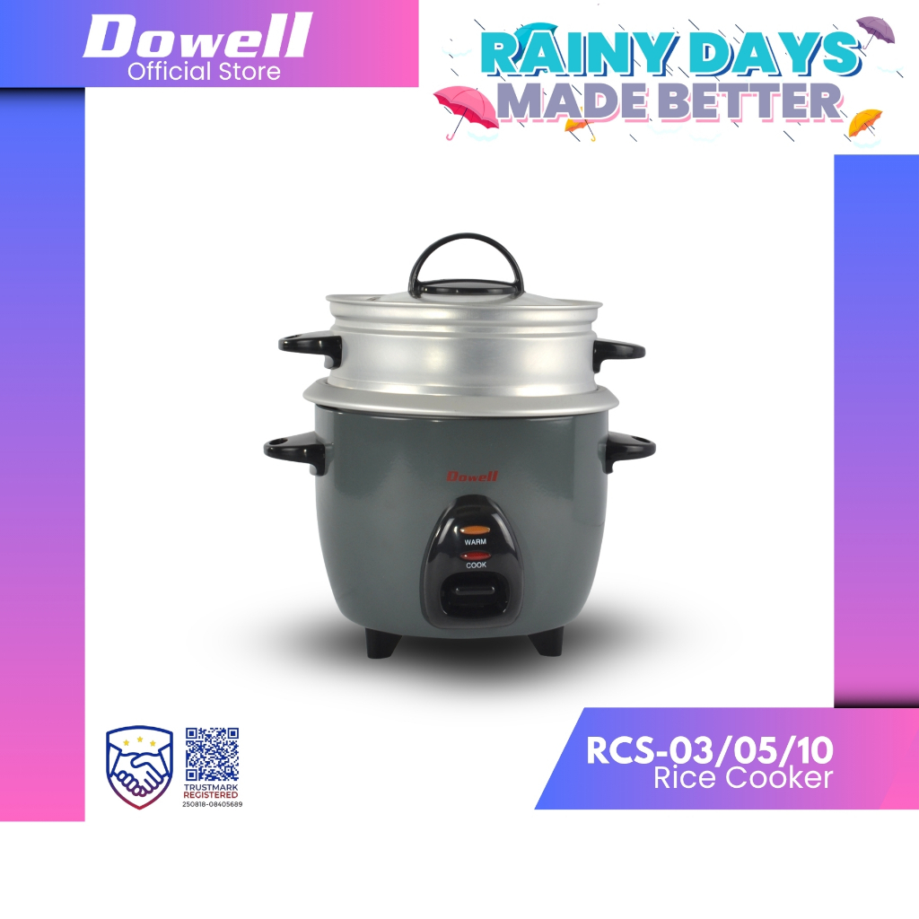 Dowell 5 Cups Rice Cooker with Food Steamer | RCS-05 | Shopee Philippines