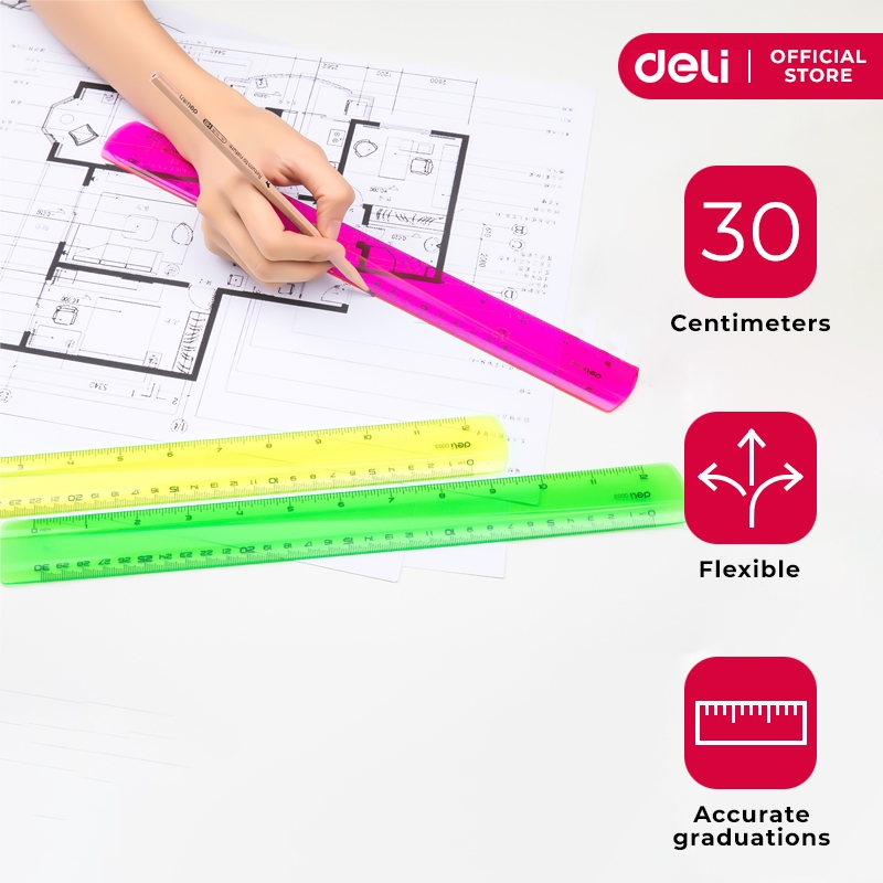 Deli Drafting Ruler 12 inch EG00302 | Shopee Philippines