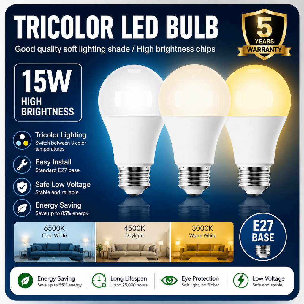 LED Blub Light Tricolor Led Lamp Bulbs High Quality 7W 10W 15W 220V ...