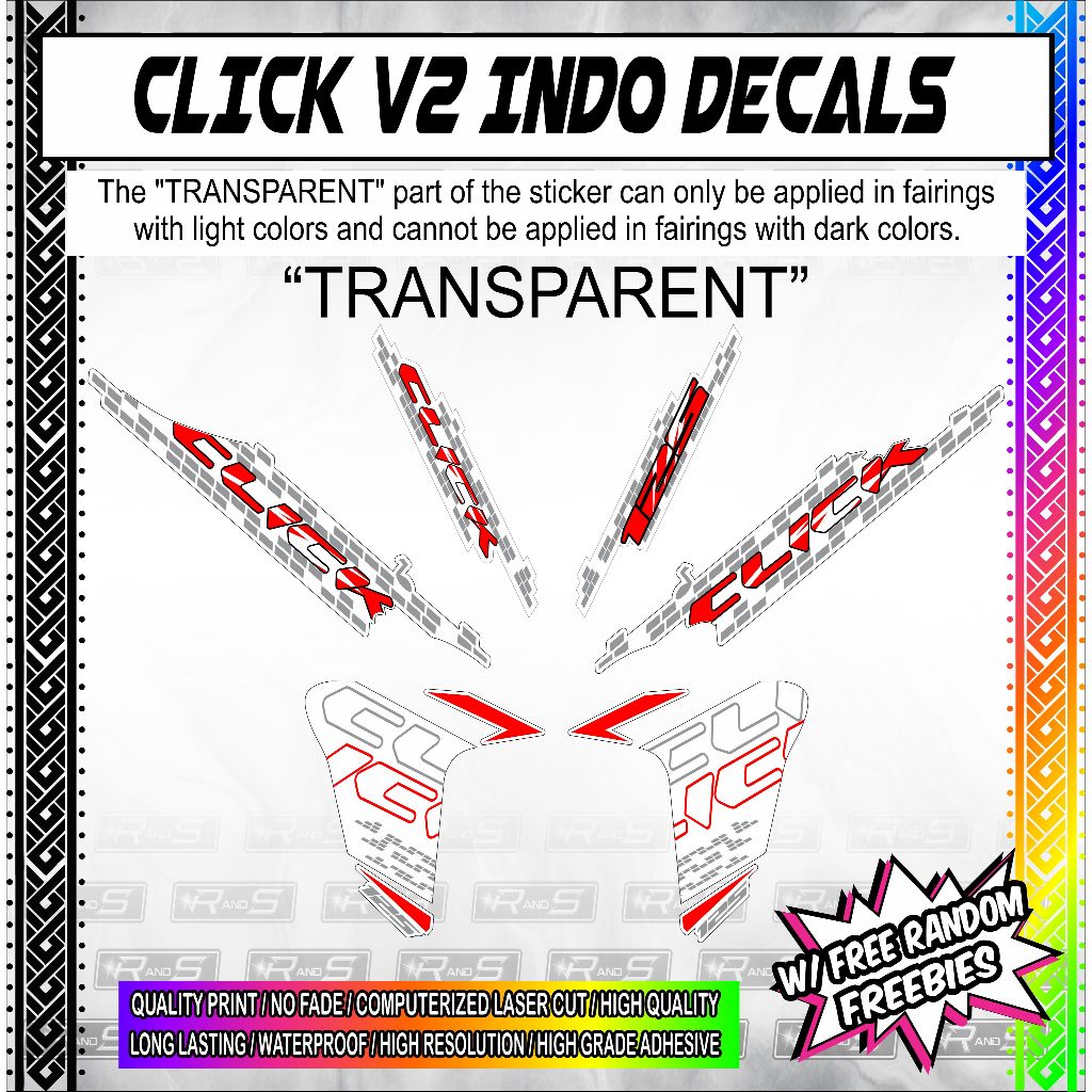 CLICK V2 NEW INDO DECALS HD PRINT ( MORE COLORS AVAILABLE ) | Shopee ...