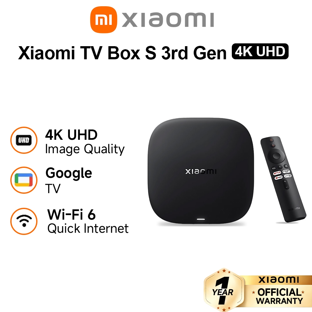 Xiaomi TV Box S 3rd Gen 4K Ultra HD Dolby Vision Google Assistant Media ...