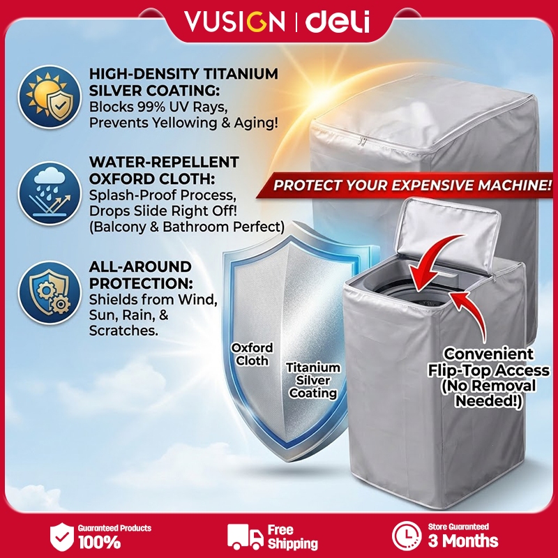 Deli Vusign Washing Machine Cover Waterproof Sun Protection Dust-proof ...