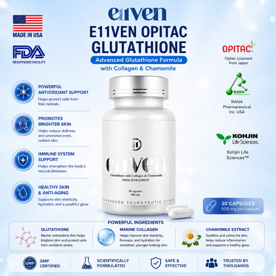 opitac glutathione E11VEN 500mg | Class S Japan Formula | 30 Capsules | Collagen - FROM USA VIP CARE google-exclude Size:10 x 10mg/10mg (one box) L-Glutathione 250 mg Dietary