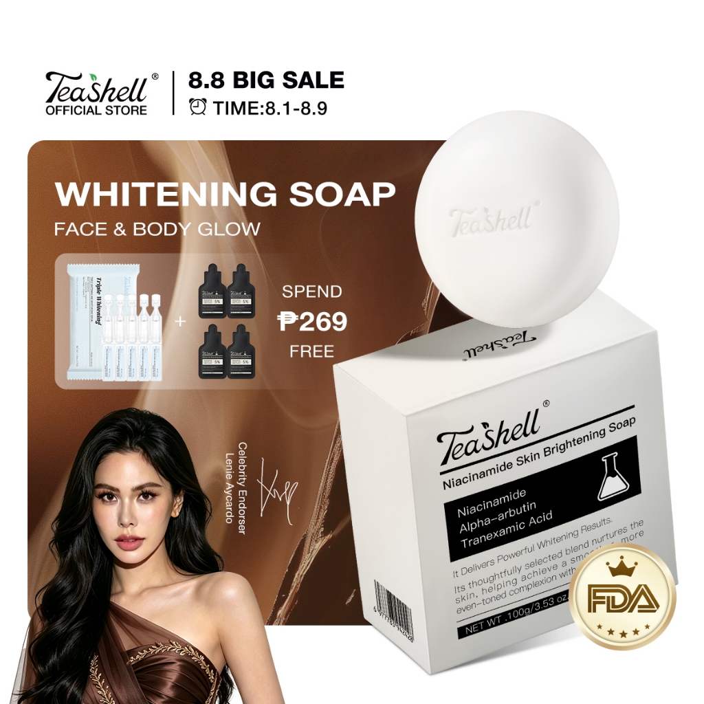 【FDA Approved】Teashell Niacinamide Whitening Soap｜Brightening, Oil Balancing & Skin Barrier Repair
