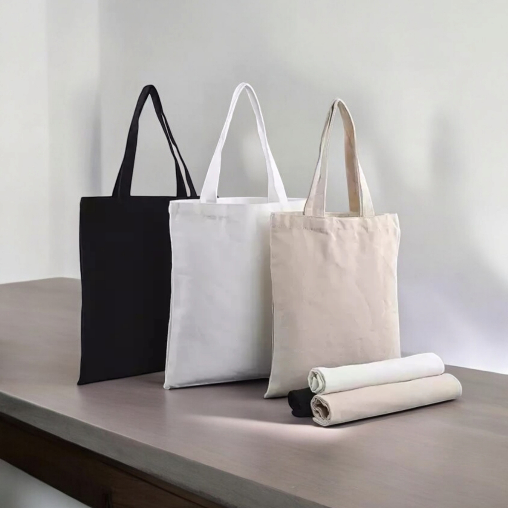 Plain Canvas Tote Bags High Quality Bags Reusable Recyclable | Shopee ...