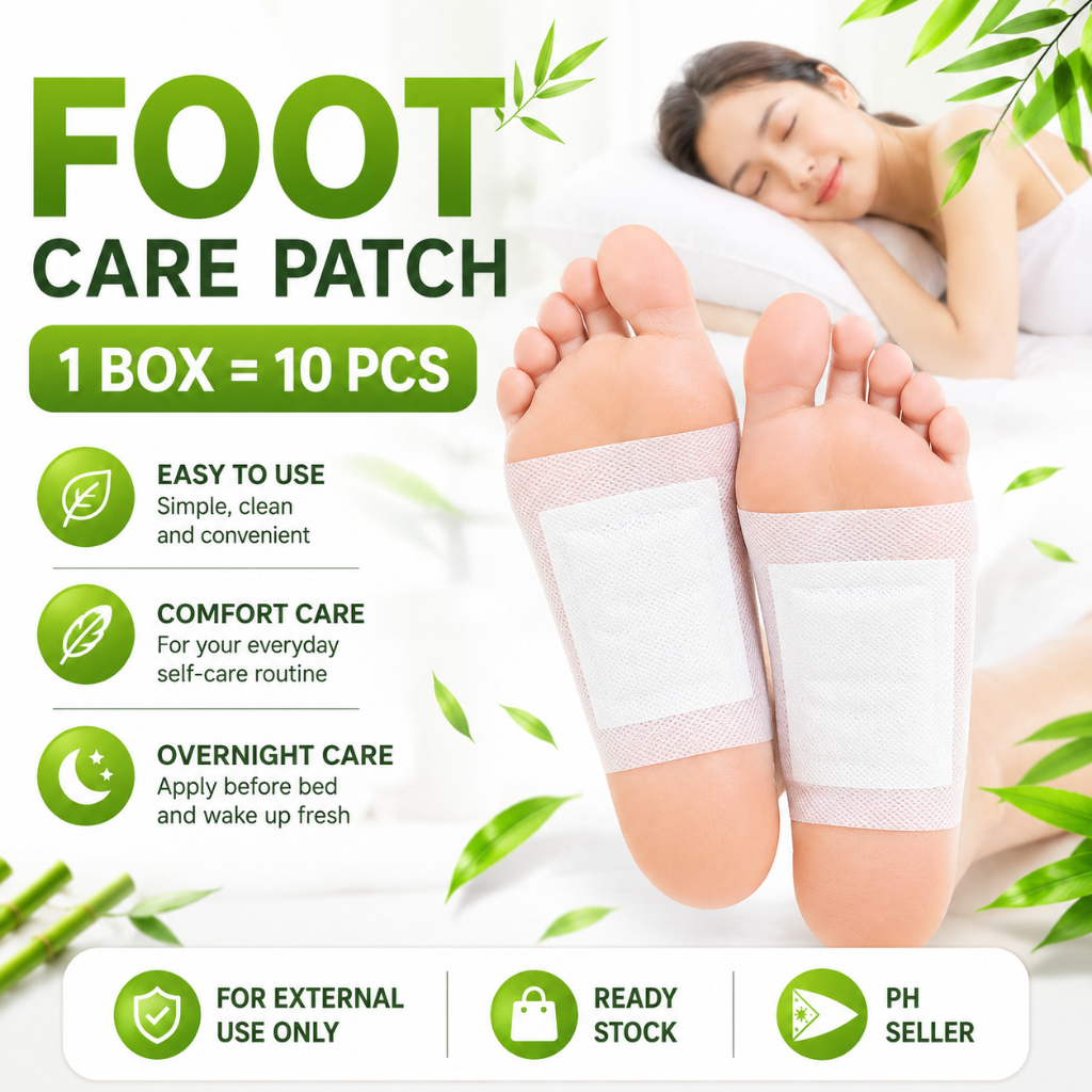 White Cleansing Foot Pad 1 Box 10pcs Japanese Style Bamboo Foot Patch ...