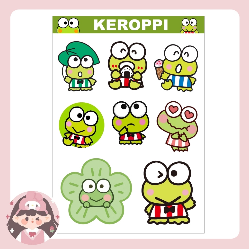 Keroppi Sticker Sheet Kiss Cut Easy to Peel 3R Size | Shopee Philippines