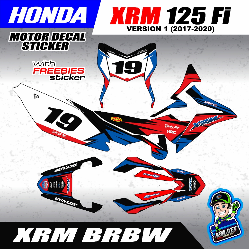 Honda XRM 125 Fi Version 1/V1 (2017-2020) Full Body Sticker Decals ...