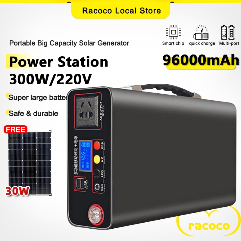 Portable Power Station 300W 96000mAh Large Capacity Quick Charging Home ...