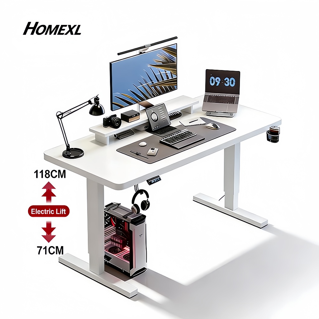 HOMEXL Electric Lift Table Computer Table Office Desk Game Table ...