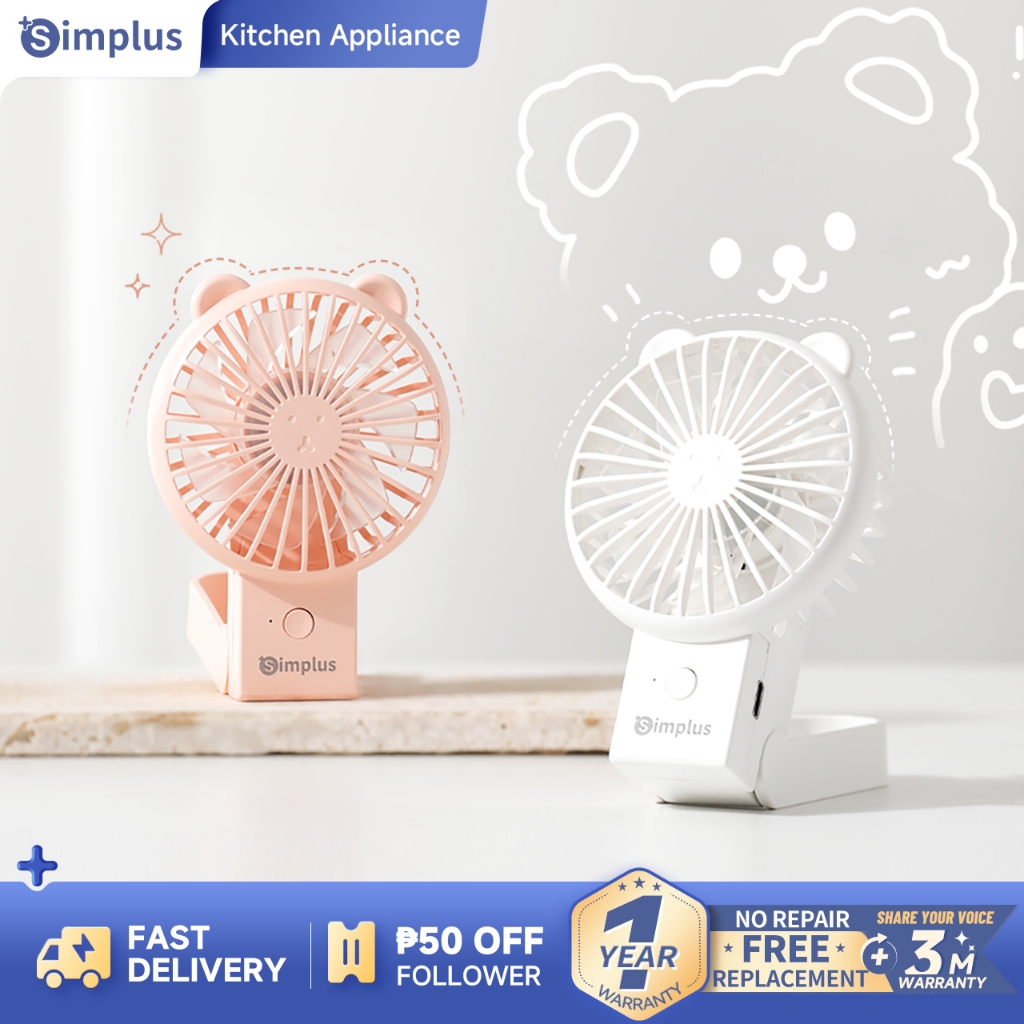 Simplus Handheld Fan Cute Mini Fan Portable Foldable 3 Speed Settings ...
