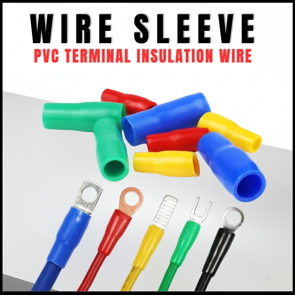 PVC Terminal Insulation Sleeve Vinyl Wire Cable Lug End Cap Cover ...
