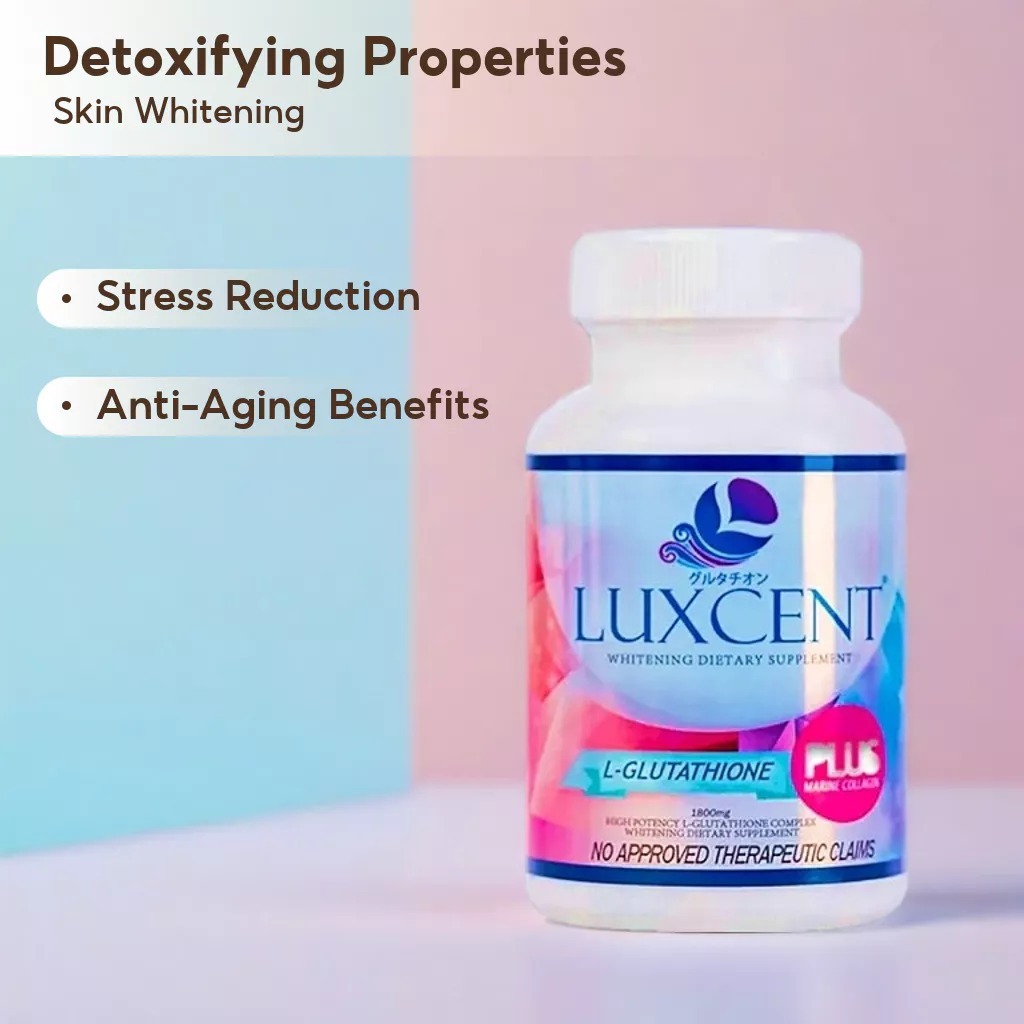 luxcent glutathione benefits Luxcent Glutathione Plus 60 Capsules L-Glutathione with Marine Collagen  Japan Formula Helps Skin
