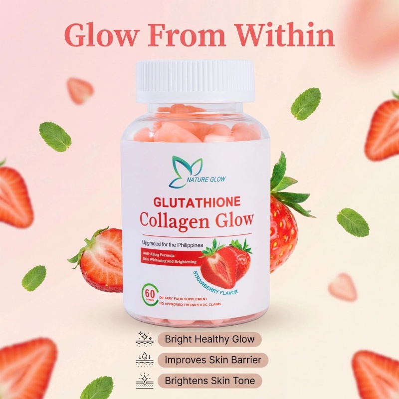 NATURE GLOW Collagen Glow Glutathione Whitening Skin Anti-Aging Skin Glowing  Wellness 60 Gummies | Shopee Philippines